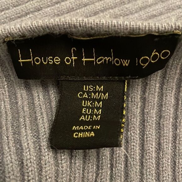 House of Harlow 1960 Dune Blue Rib Knit Sweater Dress Womens Size Medium NEW - Picture 2 of 11